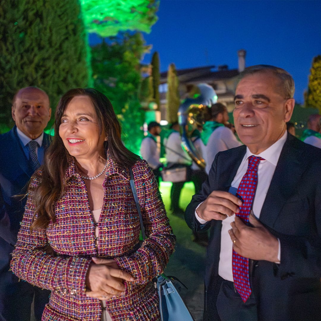 Il presidente dell'US Avellino e Angelina Pascarella durante il dinner party a Villa Orsini